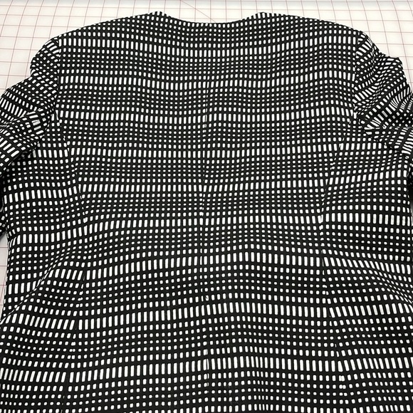 KASPER Geo Stripe Black/White Print 3/4 SLV Open Front Career Blazer Jacket 16 - Picture 10 of 16